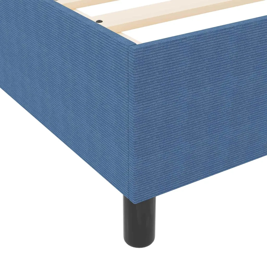Letto singolo | Letto per adulti | Letto a molle Blu e Bianco 90 x 200 cm Tessuto in Cords