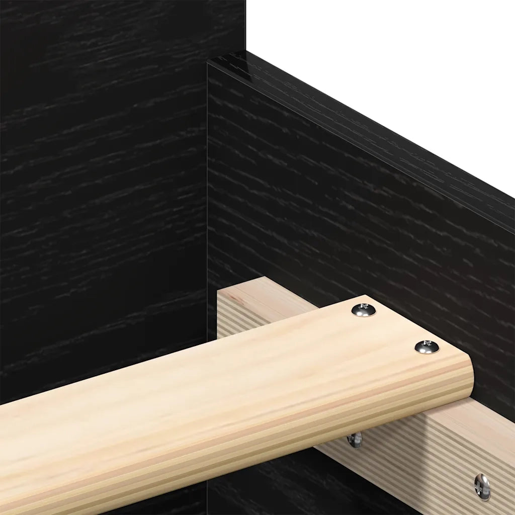 Letto matrimoniale | Letto per adulti | Struttura letto senza materasso in rovere nero 180x200 cm in legno composito