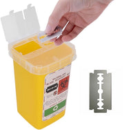 Dispensatore con coperchio apribile - Contenitore portatile - Per sicurezza dei rasoio - Di alta qualità plastica - Ecologico - Resistente agli urti - Contenitore per rasoio