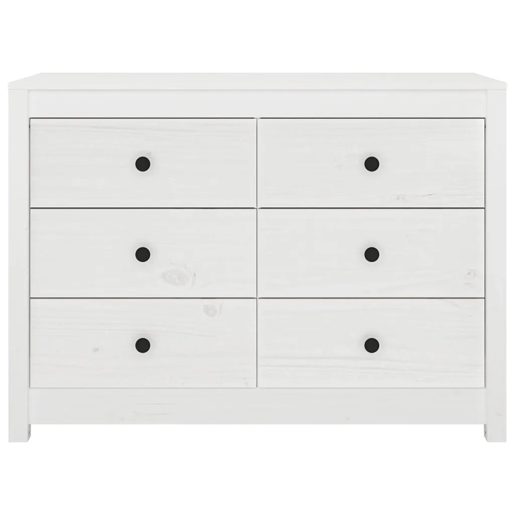 Armadietto Bianco 100x40x72 cm in Legno Massello di Pino 821765