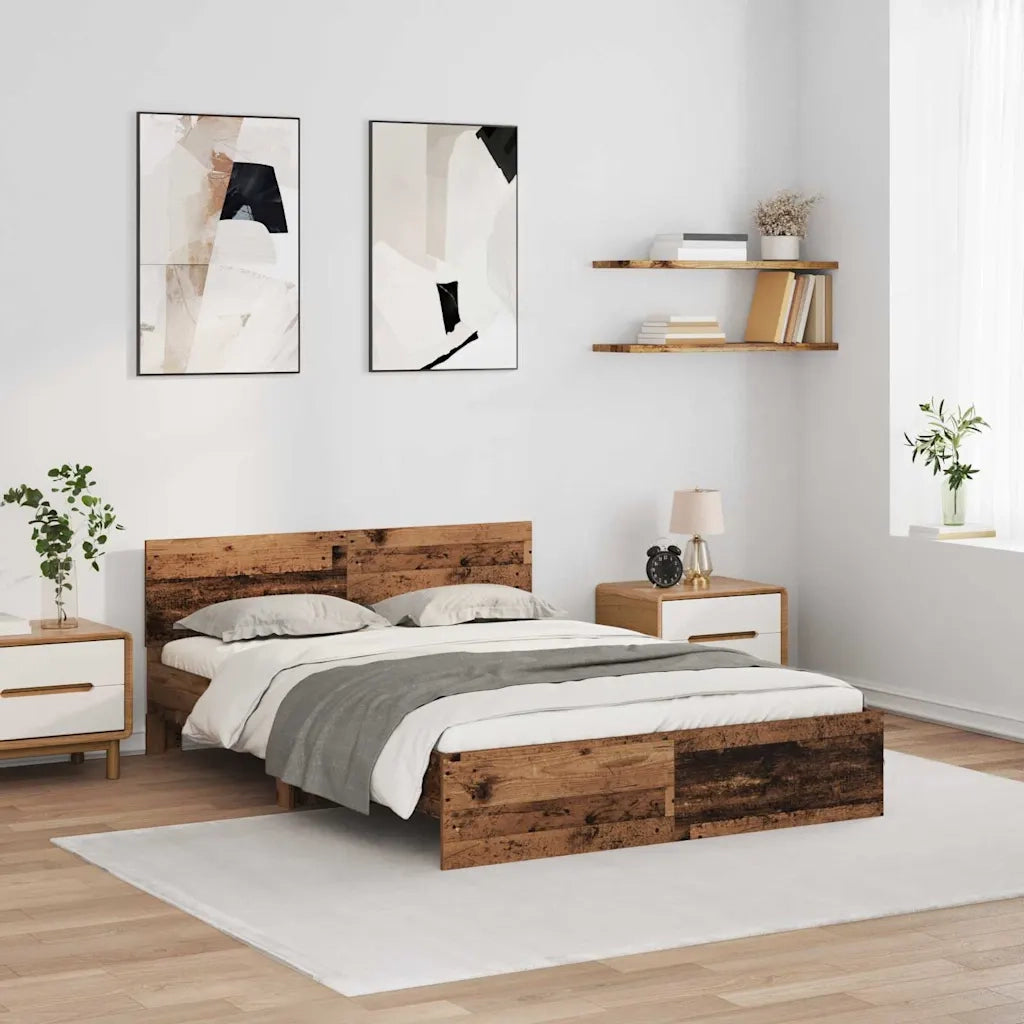 Struttura del letto con testiera-Giroletto con Testiera Legno vecchio 120 x 200 cm 304363