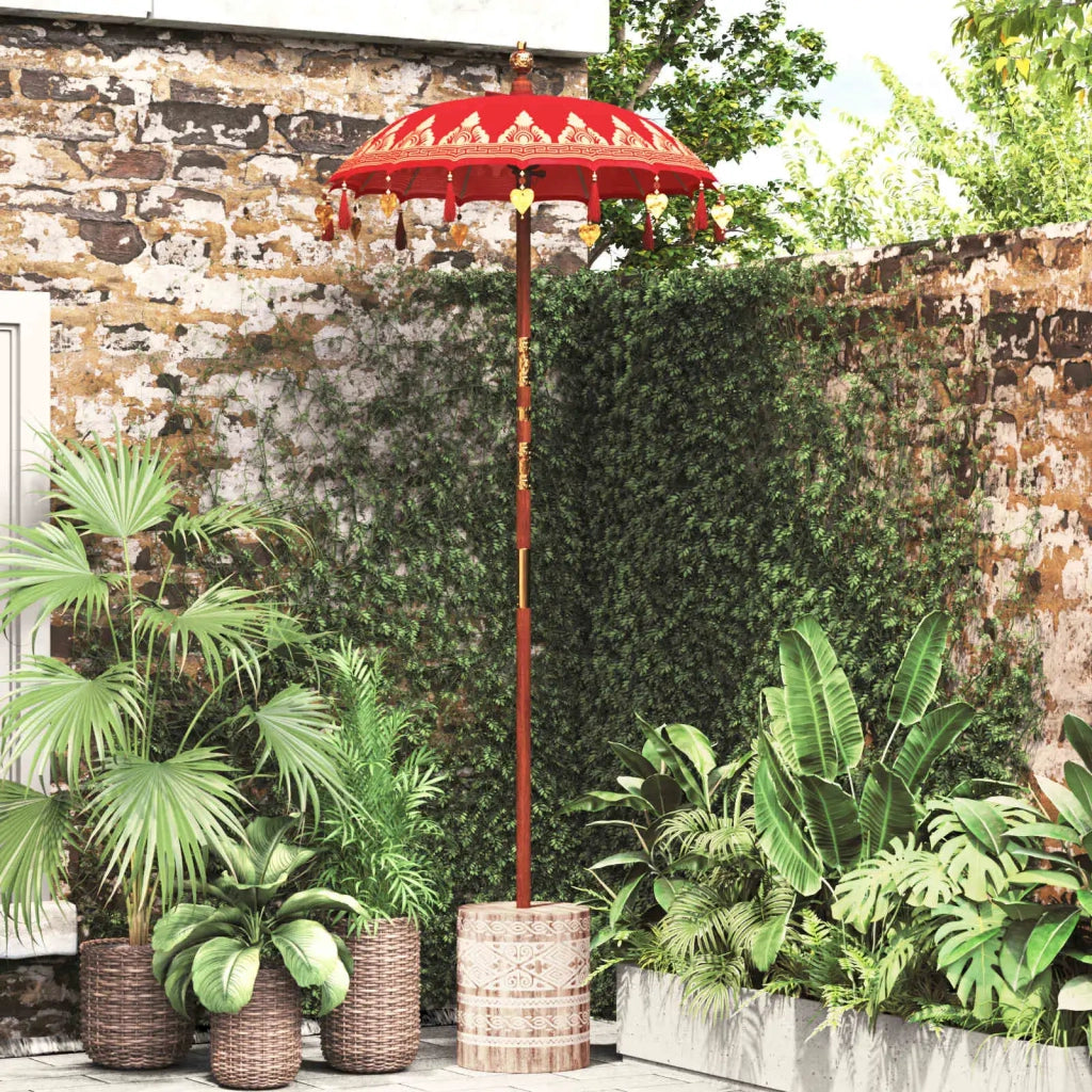 Ombrello balinese con base Rosso 95 x 95 x 260 cm 3356913