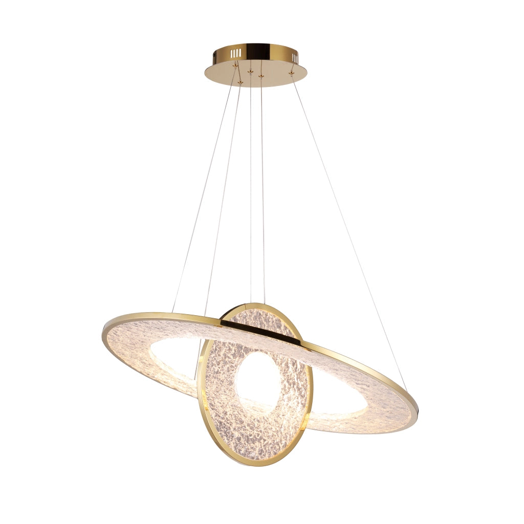 Lampadario LED Alexia Maxlight anelli oro acrilico 45W