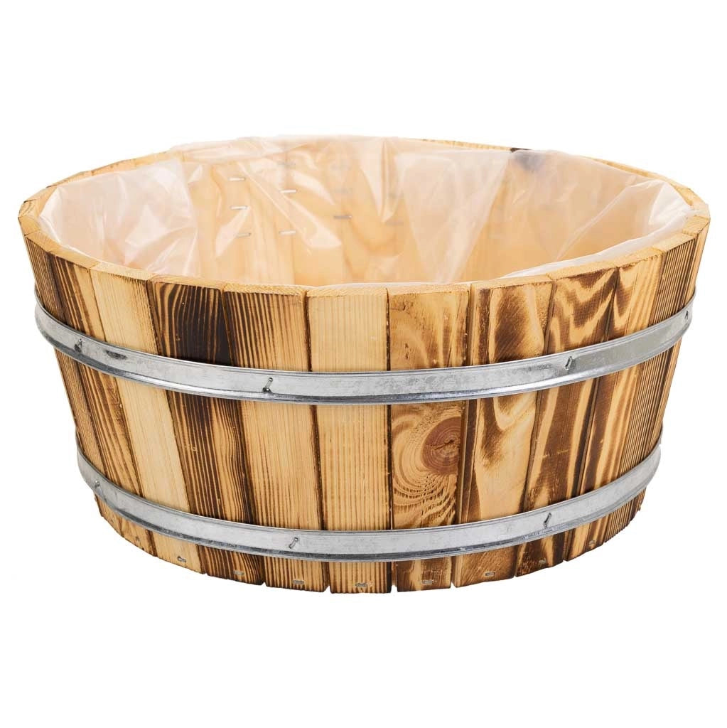 Cesto in legno e corda marrone d34,5x15h