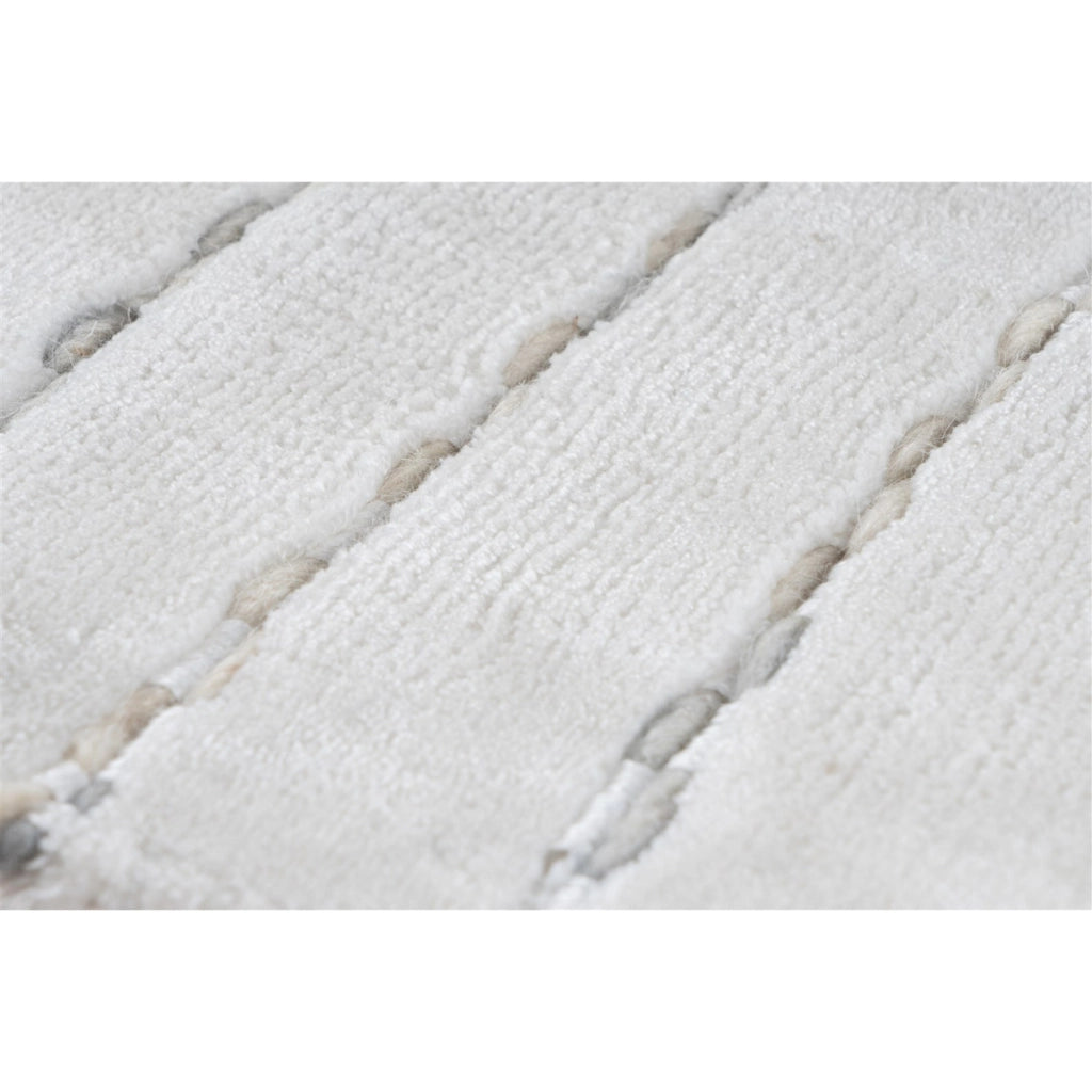 Tappeto Prime 100 Bianco e Grigio in Viscosa e Lana