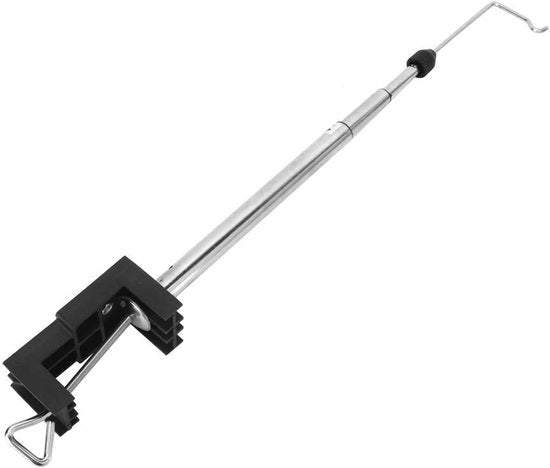 Supporto per attrezzi 360 gradi rotativo - manico flessibile con hanger - barra in acciaio - regolazione di altezza semplice - clip heavy duty - superficie verniciata - supporto per abrasione