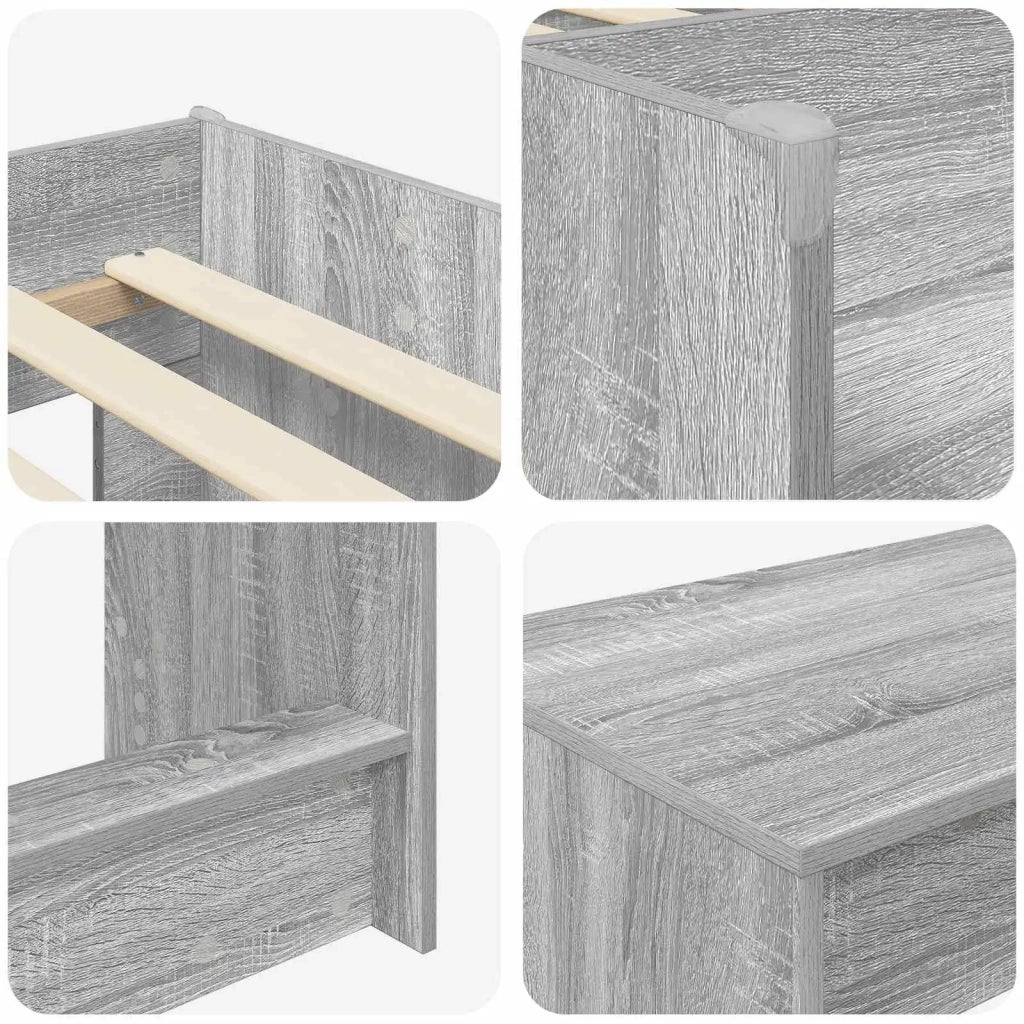 Letto alto per bambini con scrivania 2 pz Sonoma grigio 3423475