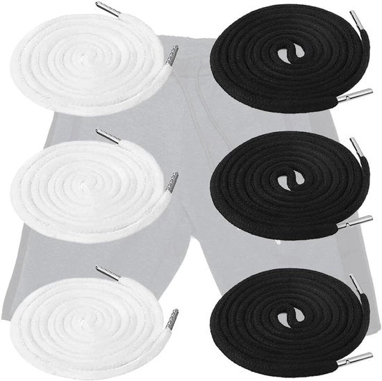 Set di 6 cinture di riserva in cotone per diverse articoli di abbigliamento in nero e bianco - Ideale per il rinnovo di abbigliamento sportivo