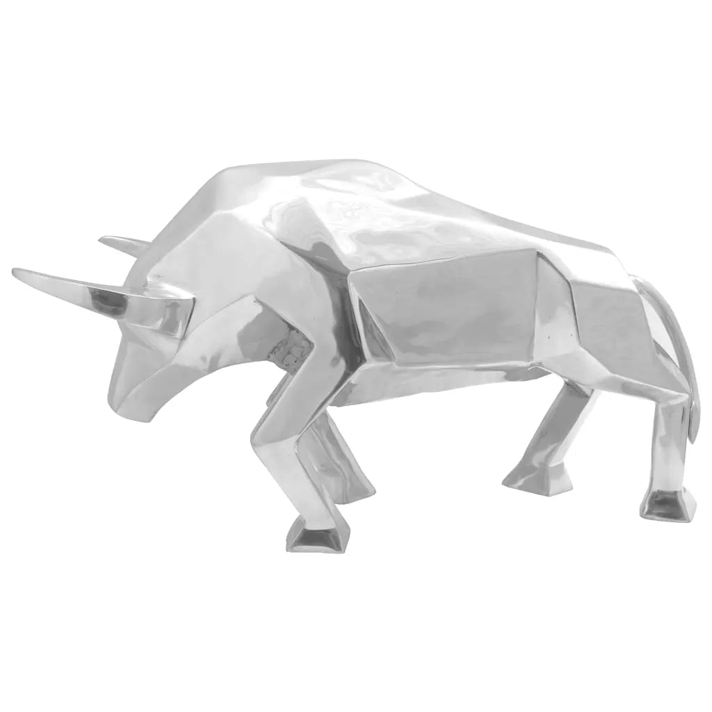 Scultura di toro Argento 74 x 23 x 30 cm Alluminio 42000144