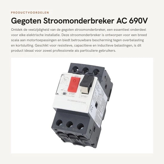 Dispositivo di Protezione Contro Surrafforzamento e Cortocircuito - AC 690V - Protezione per Applicazioni Elettriche - Formato Compattato - Protezione contro Surrafforzamento e Cortocircuito