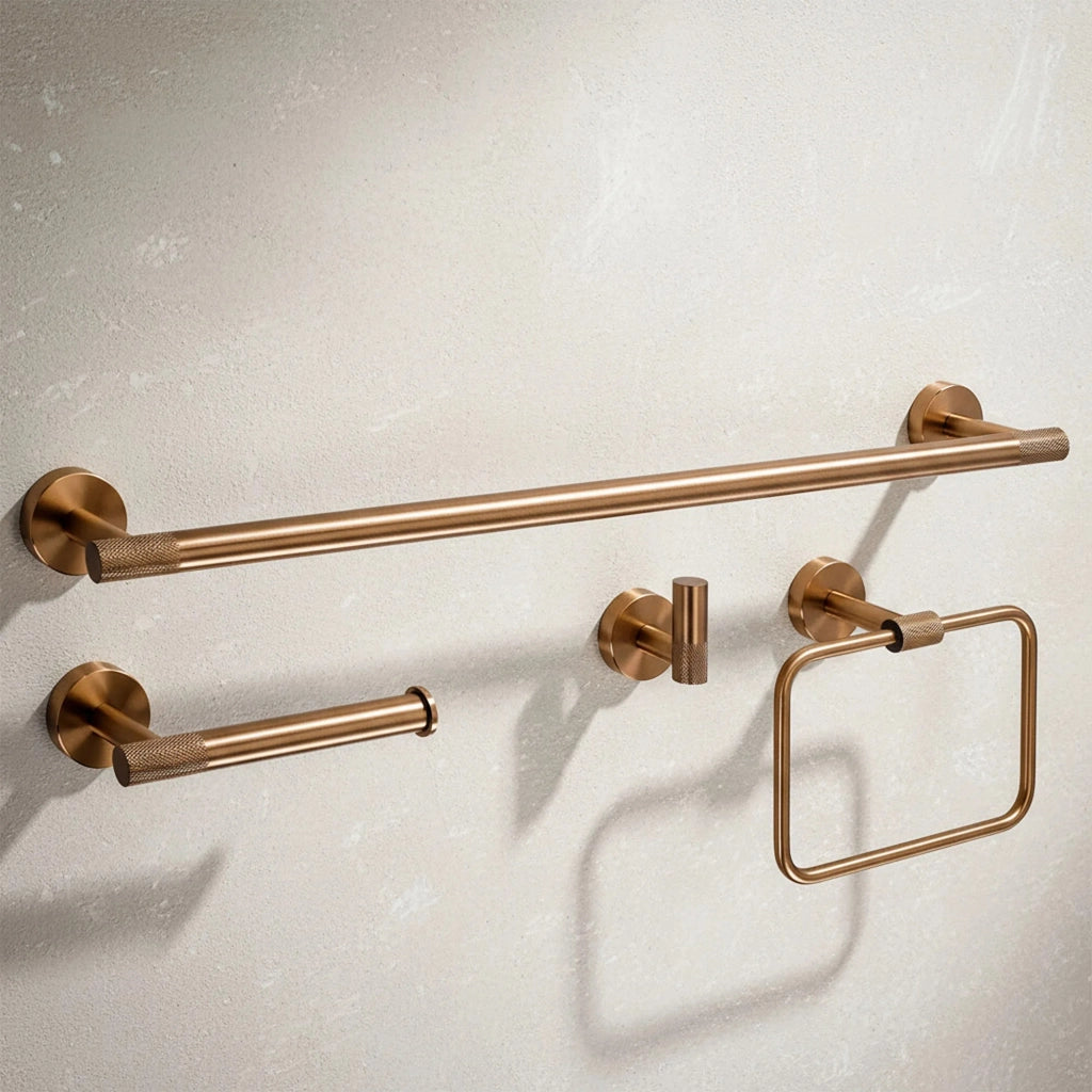 Set Accessori Da Bagno Grid Brush Copper 4 Pezzi