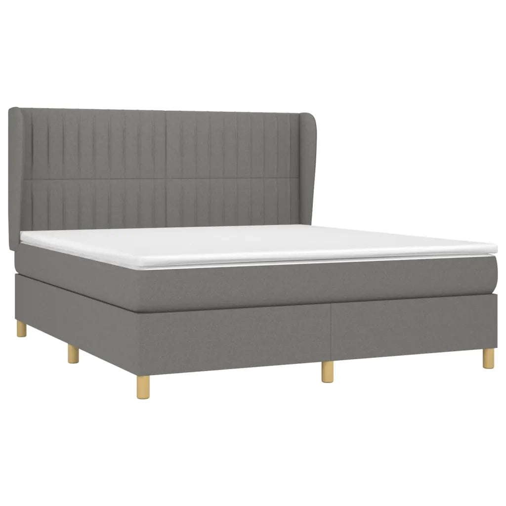 Giroletto a Molle con Materasso Grigio Scuro 160x200 cm Tessuto 3128694