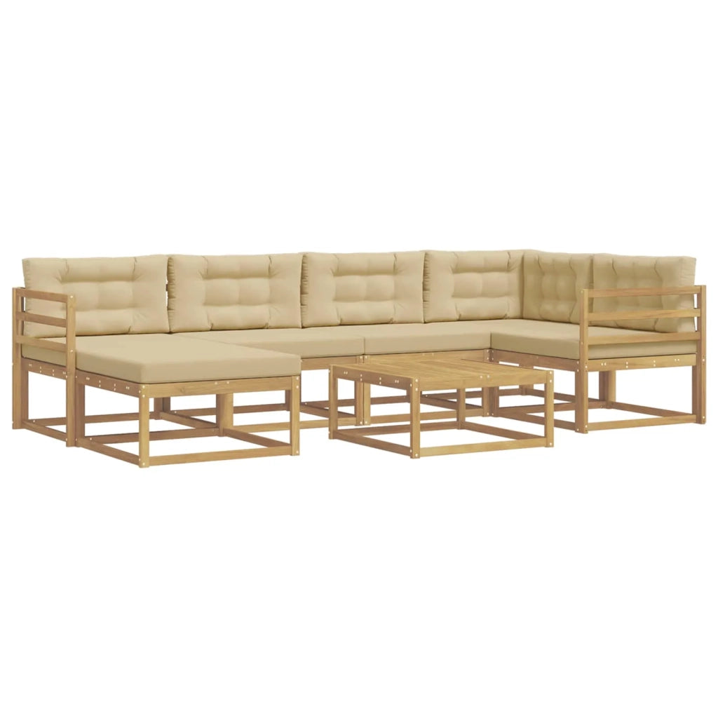 Set di divani da esterno 7 pcs Bianco e Beige 3386712