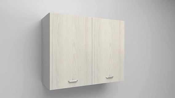 Mobile Pensile cassa bianca con 2 ante in colore  Larice Bianco 90x90x33