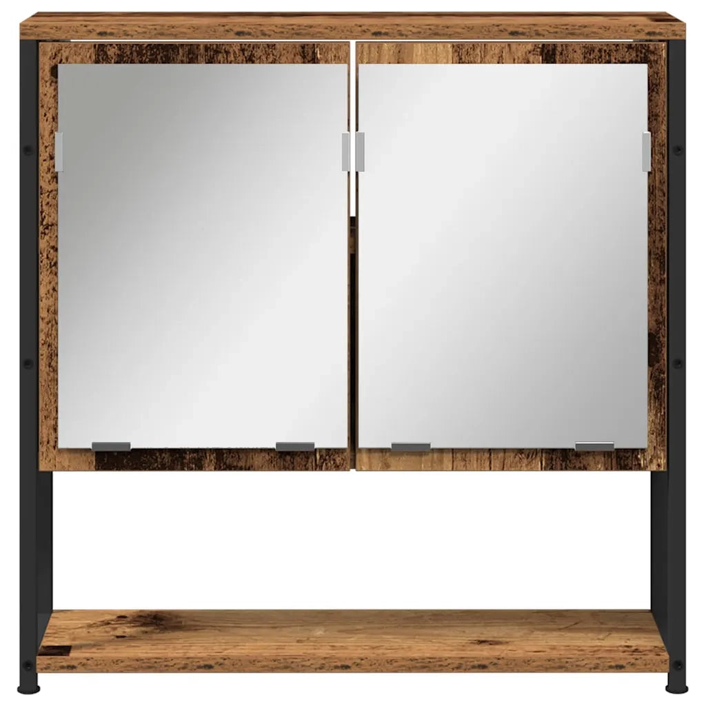 Set di mobili per il bagno con lo scaffale 4 pcs Legno vecchio 3332601
