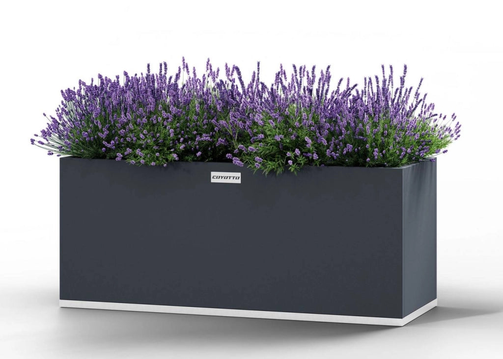 Fioriera rettangolare in acciaio 120cm x 40cm x 50cm serie Coyotto balcone giardino patio