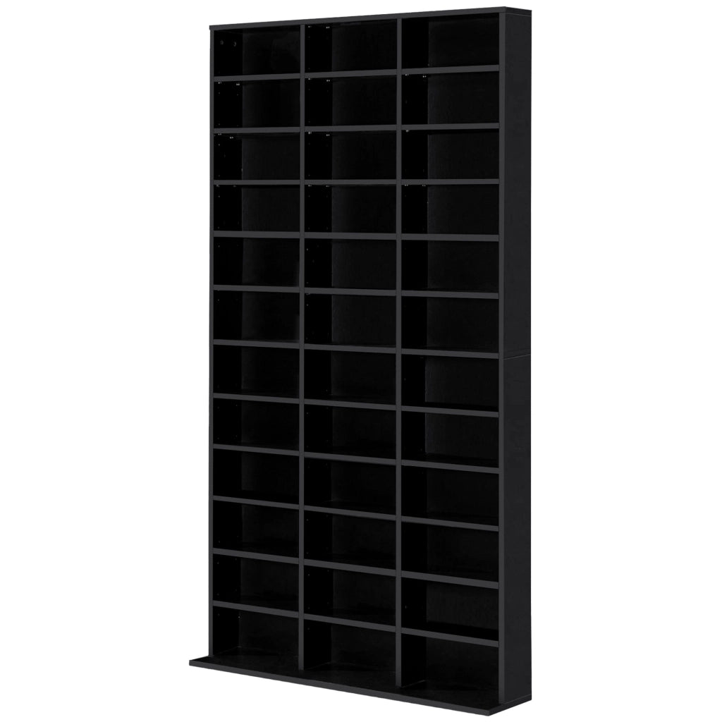 Libreria per CD DVD ¨C Xylo ¨C 36 scomparti ripiani regolabili nero 102x23,5x195cm