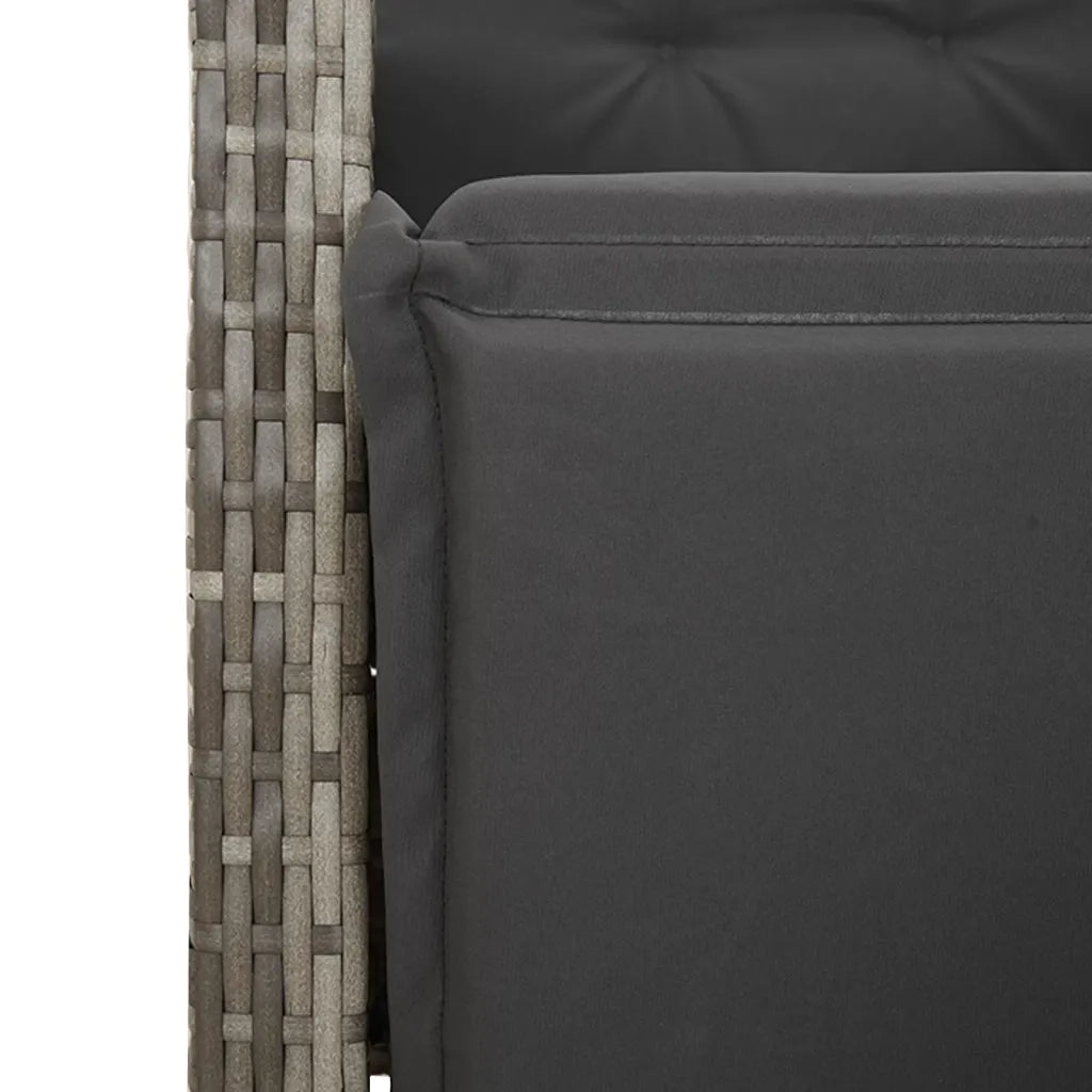 Set da Pranzo da Giardino 5 pz con Cuscini in Polyrattan Grigio 3277402