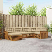 Set di divani da esterno con cuscino 6 pcs Naturale e Beige 3373738
