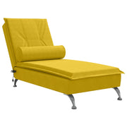 Chaise Longue Massaggi con Cuscino a Rullo Giallo in Velluto CFW6832829