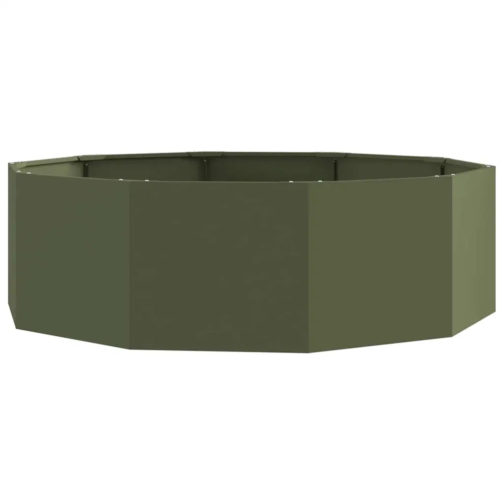 Fioriera | Cassetta per fiori | Vaso Verde oliva 120 x 120 x 35 cm Acciaio