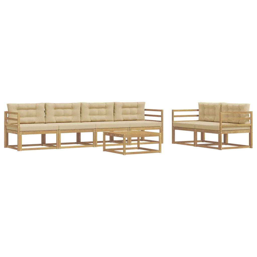 Set di divani da esterno 6 pz Bianco e Beige 3386082