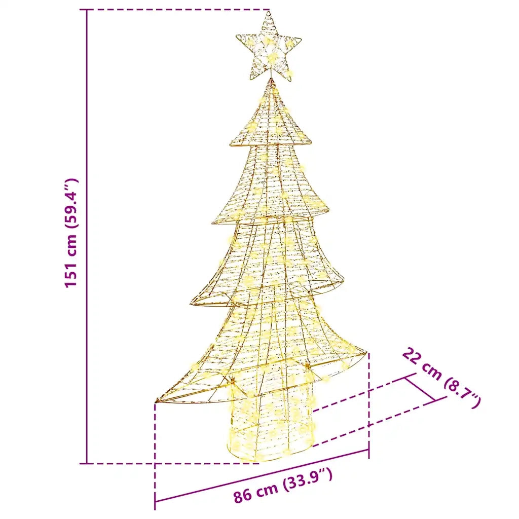 Albero di Natale con 160 LED-Luci decorative natalizie Bianco caldo 150 cm PET 426968