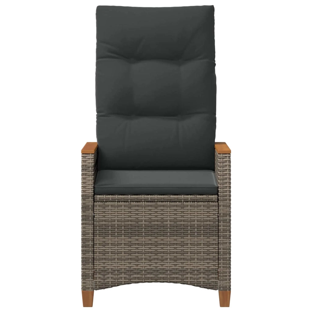 Sedia da giardino reclinabile Grigio e Grigio Scuro polyrattan 42026860