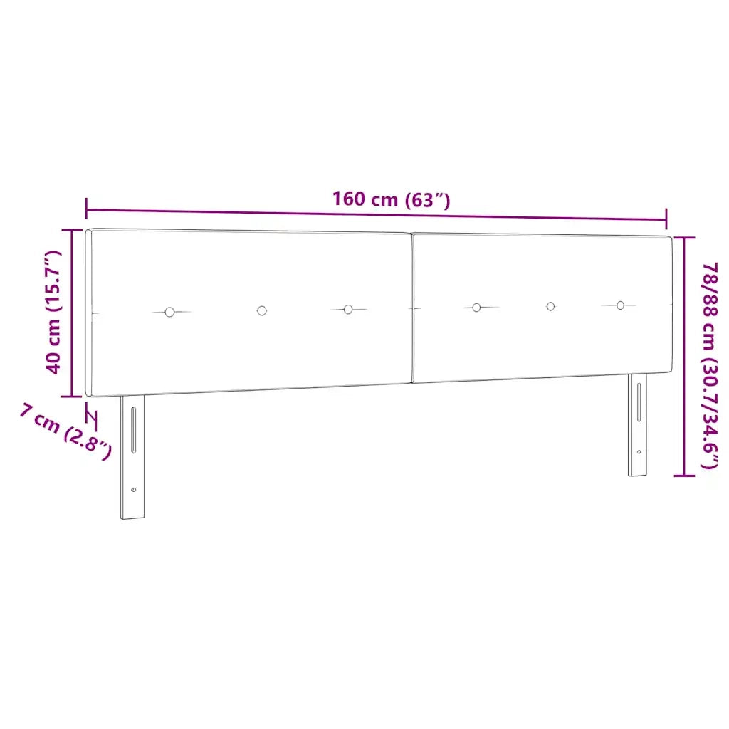 Testiera LED con strisce LED Marrone Scuro 160 cm Tessuto 3338138