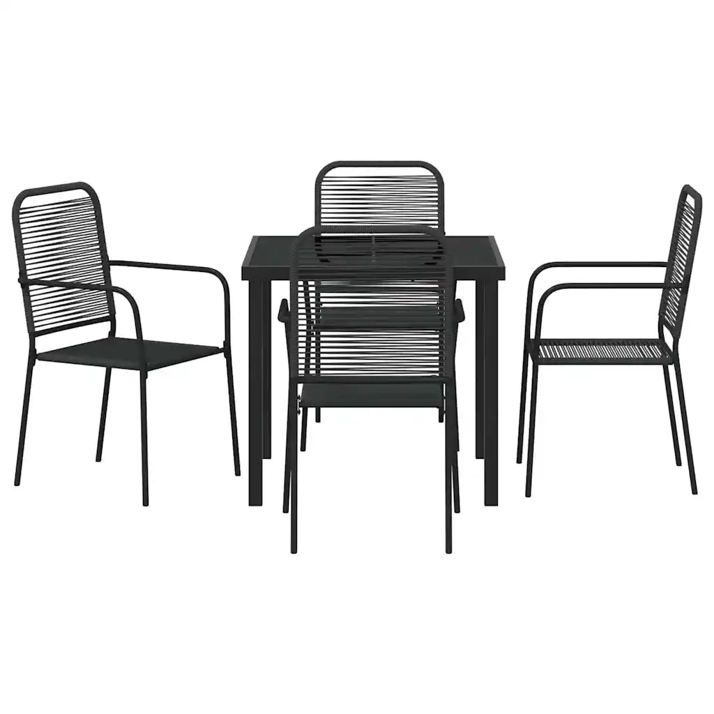 Set da Pranzo per Giardino 5 pcs Nero 3379157