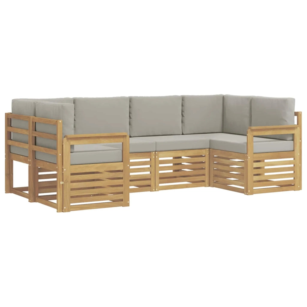 Set di divani da esterno 5 pcs Bianco e Grigio Chiaro 3392381