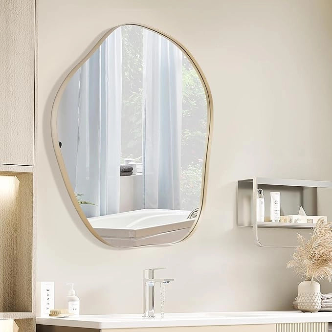 Specchio da Parete 75x70 cm, Specchio da Bagno a Forma Irregolare con Base Posteriore Premium, Specchio Decorativo per Soggiorno Ingresso Bagno (75 x 70 cm)