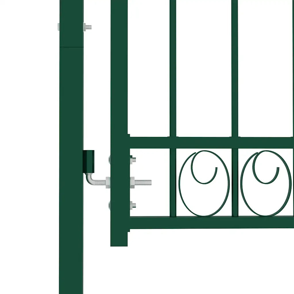 Cancello per recinzione Emmen con parte superiore ad arco in acciaio 100x106 cm verde 146365