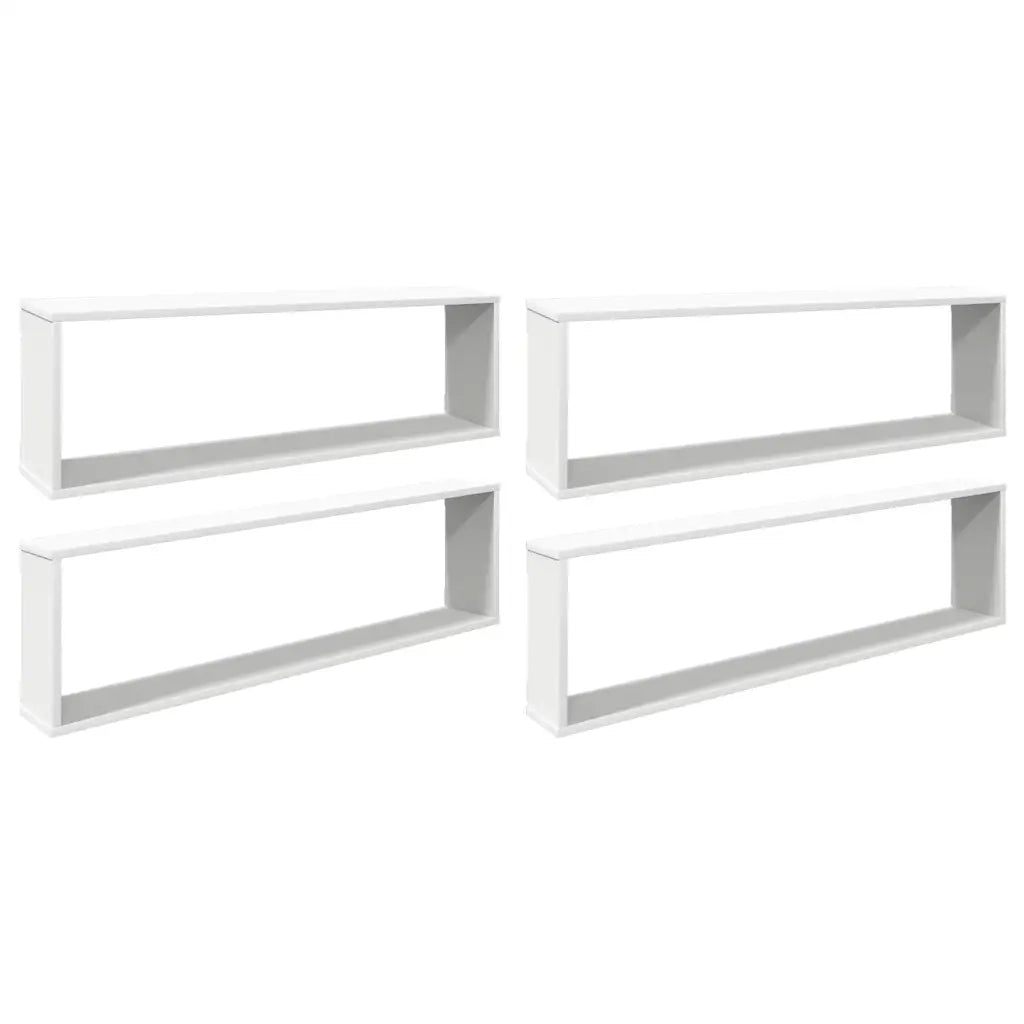 Mensole Parete a Cubo 4 pz Bianco 100x15x30 cm in Multistrato 807080