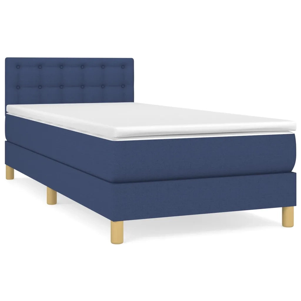 Giroletto a Molle con Materasso-Struttura Letto con Materasso Blu 80x200 cm inTessuto 285762