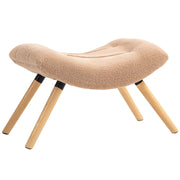 Pouf imbottito con rivestimento velluto e gambe in legno ¨C zephmum ¨C marrone