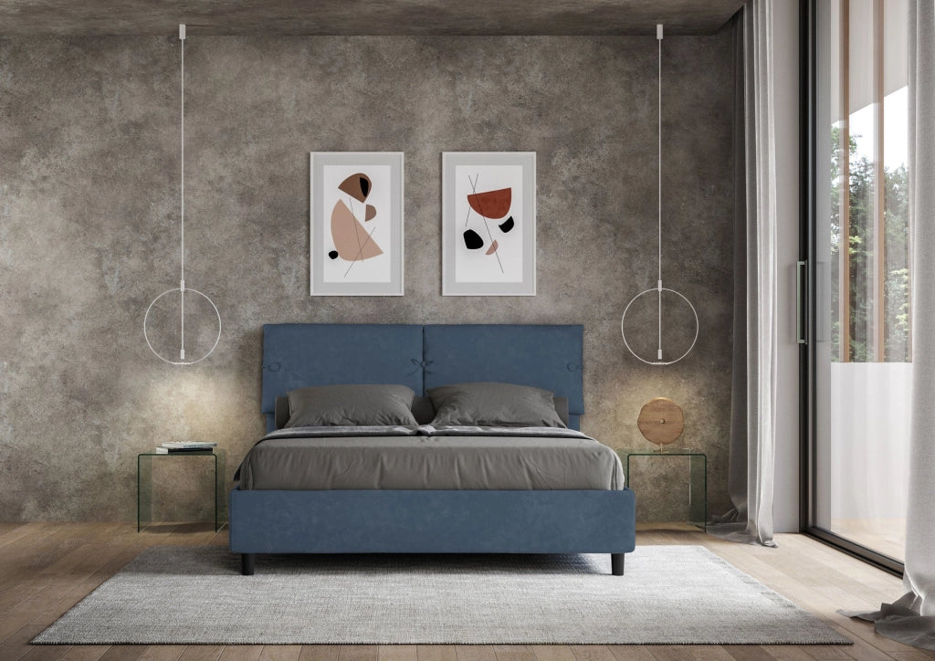 Letto Matrimoniale 160x190 cm Senza Rete Sleeper Blu