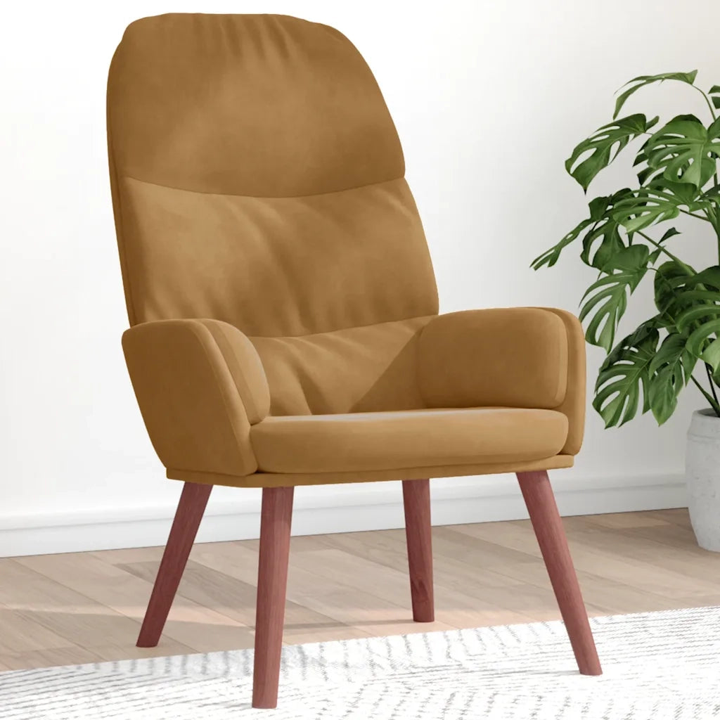 Poltrona Relax Marrone in Velluto 4102618