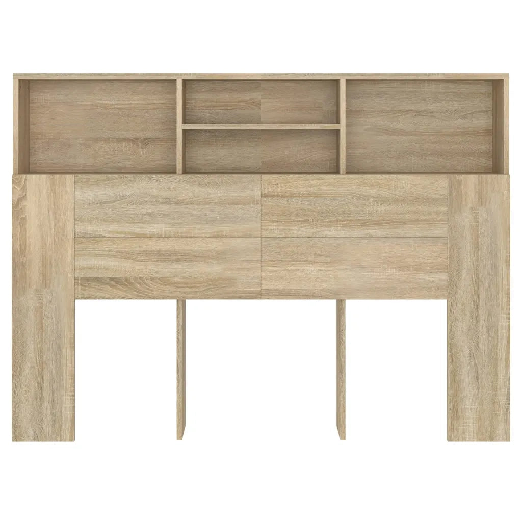 Mobiletto con testiera-Testiera con Contenitore in rovere Sonoma 140x19x103,5 cm