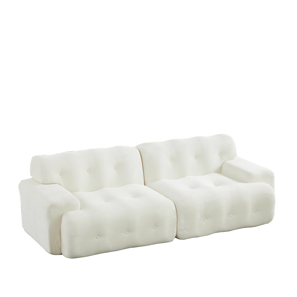 Divano 2 Posti Cloud con Braccioli Larghi ¨C Xylo ¨C Beige, Tessuto, Trapuntato