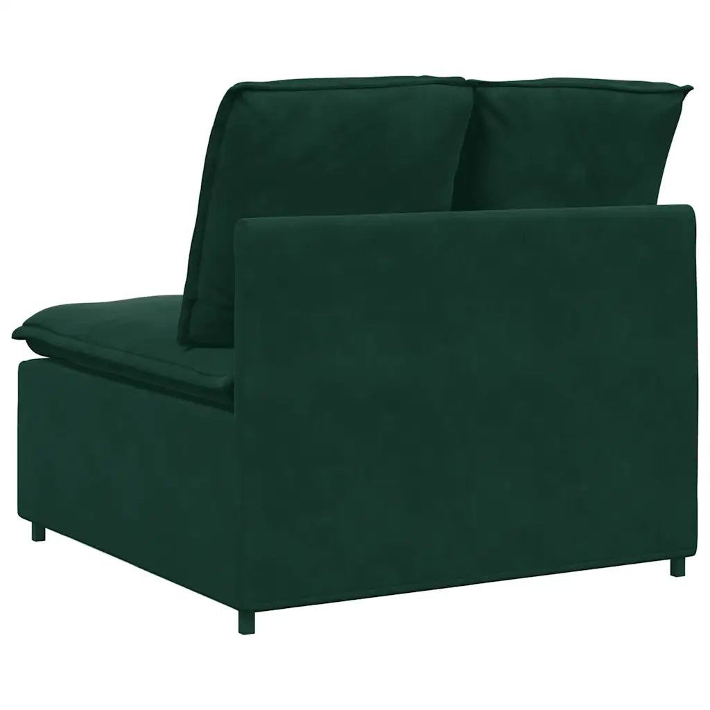 Modulo Centrale Divano Modulare con Cuscini Verde Scuro 100 cm