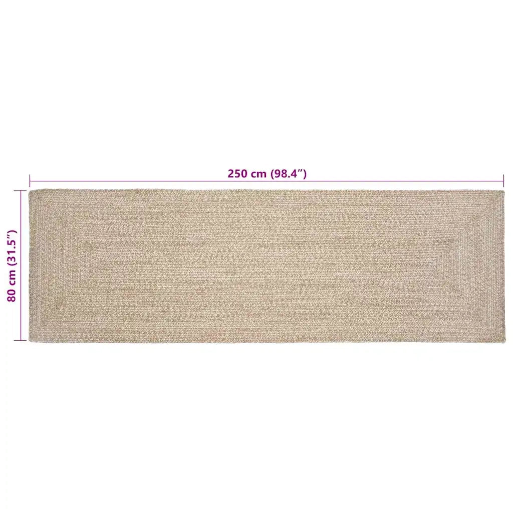 Tappeti per area Naturale e Bianco 80 x 250 cm Juta 42010473