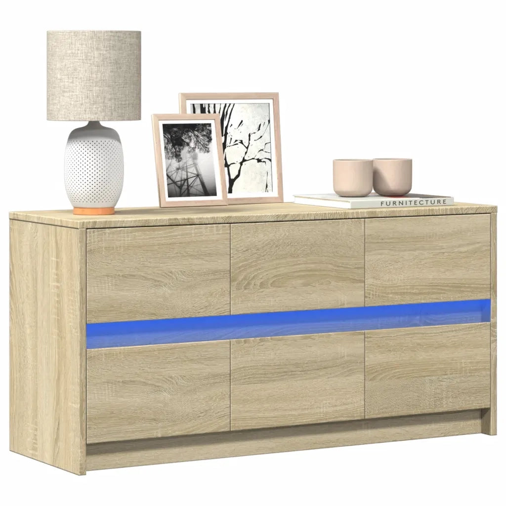 Mobile TV | Armadietto TV | Mobile Porta TV con LED Rovere Sonoma 100x34x50cm in Truciolato