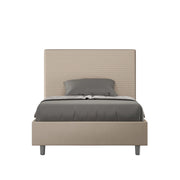 BS COM Letto una piazza e mezza contenitore imbottito 120x200 similpelle tortora