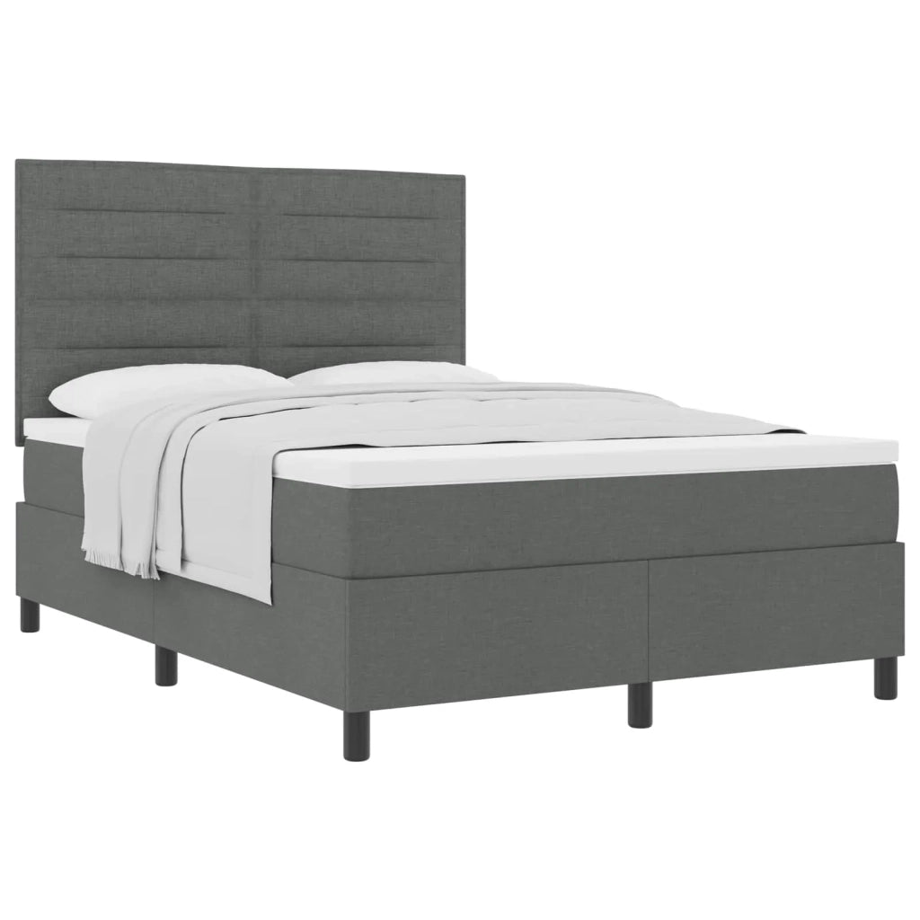 Letto a molle con materasso Grigio scuro 160 x 200 cm Tessuto 3339323