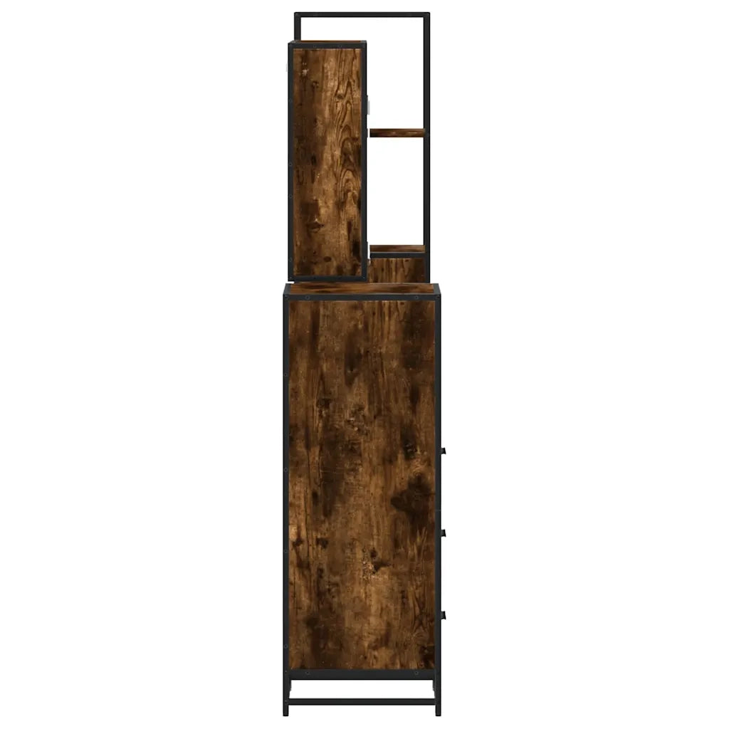 Set Mobili da Bagno 4 pz Rovere Fumo in Legno Multistrato 3301262