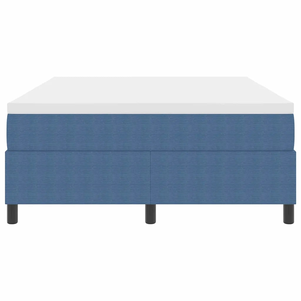 Letto a molle Blu e Bianco 160 x 200 cm Tessuto in Cords 3337475