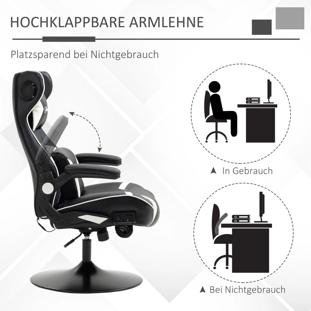 Poltrona da gaming ¨C Minimal ¨C nero e bianco 69x73x118cm