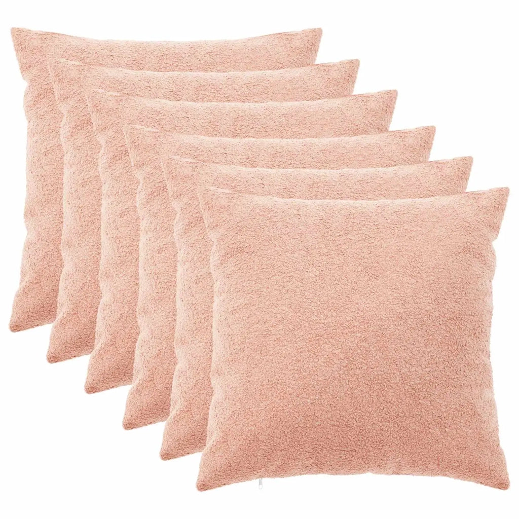 Federa 6 pcs HEERLEN Rosa 60 x 60 cm Bouclé 912638