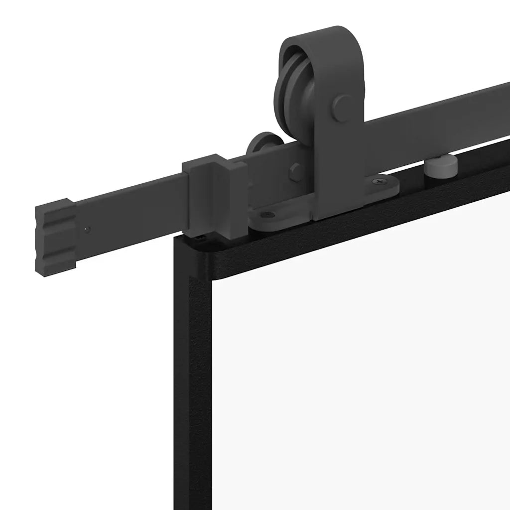Porta Scorrevole Ferramenta Nera 102,5x205 cm Vetro Temperato 3375891